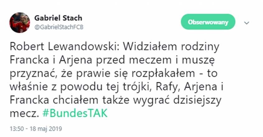 SŁOWA Lewandowskiego po pożegnalnym meczu Robbena i Ribery'ego!